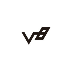 Letter v number 8 cool geometric symbol simple logo vector