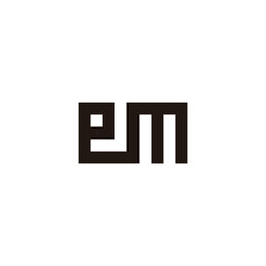 Letter em square connect geometric symbol simple logo vector