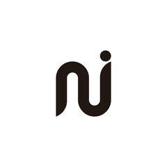 N i curves geometric symbol simple logo vector