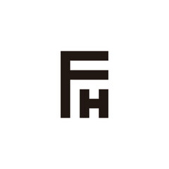 Obraz premium Letter F H square geometric symbol simple logo vector