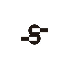 Letter S stripes geometric symbol simple logo vector