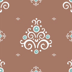 Elegant and intricate pattern design in soft tones of brown and teal for creative projects