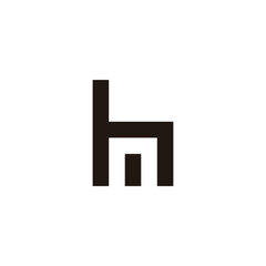 Letter hn nh h n square stripe geometric symbol simple logo vector