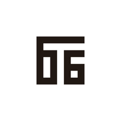 Obraz premium Number 66 square, unique geometric symbol simple logo vector