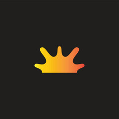 Crown, gold geometric symbol simple logo vector