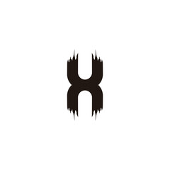 Letter H illustration, ink geometric symbol simple logo vector