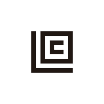 recommend clip art: Letter L, O and c square geometric symbol simple logo vector