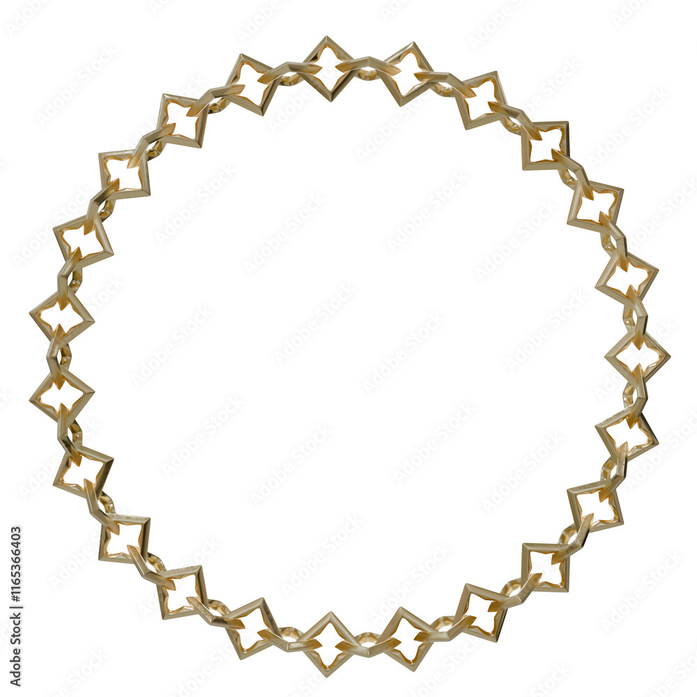 Poster golden chain frame: a unique and elegant frame crafted from a series of interlocking golden chains.