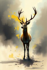deer in the sunset