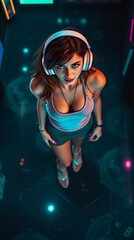 woman listening to music