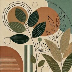 floral background with leaves