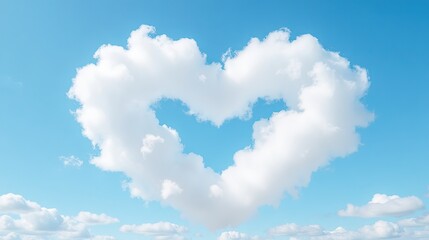 Heart-Shaped Cloud in Blue Sky
