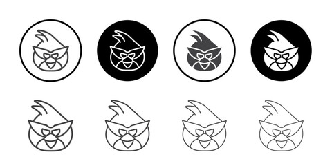Angry bird icon Thin outline art symbol