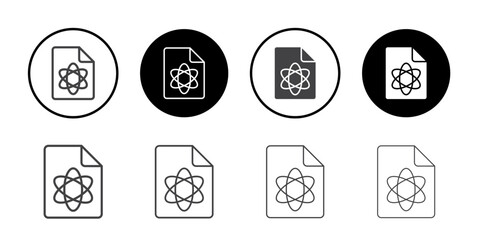 Atomic document icon Thin outline art symbol