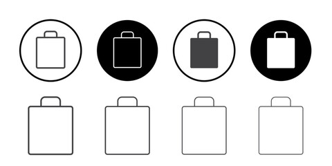 Bag icon Thin outline art symbol