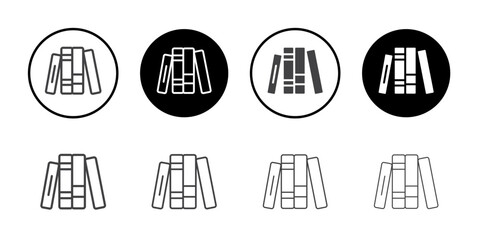 Book stacks icon Thin outline art symbol
