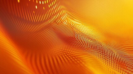 Abstract orange digital wave flowing in cyberspace