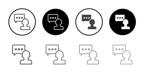 Business chat icon Thin outline art symbol