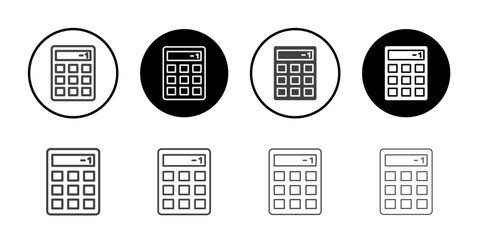 Calculator icon Thin outline art symbol