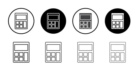 Calculator icon Thin outline art symbol