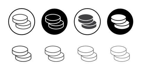 Coins iicon Thin outline art symbol