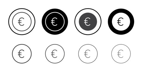Euro icon Thin outline art symbol