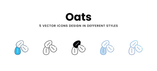 Oats icons in different style vector stock illustration