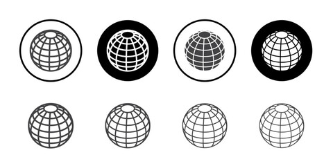 Globe icon Thin outline art symbol