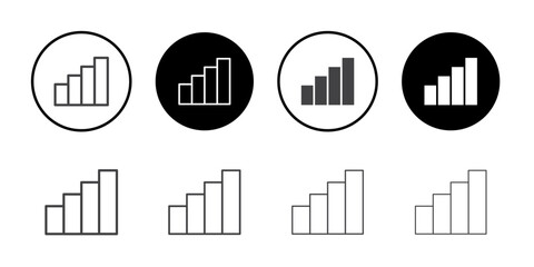 Growing graph icon Thin outline art symbol