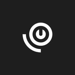 Letter L, o and u circle round geometric symbol simple logo vector