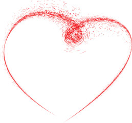 Line art continuous heart icon . One line heart symbol. Brush stroke. Heart knot logo .Vector illustration.