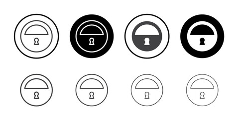 Lock icon Thin outline art symbol