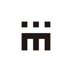 Letter m store, square geometric symbol simple logo vector