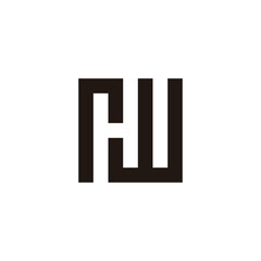 Obraz premium Letter r, H and w square geometric symbol simple logo vector