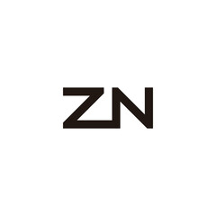 Letter ZN square connect geometric symbol simple logo vector
