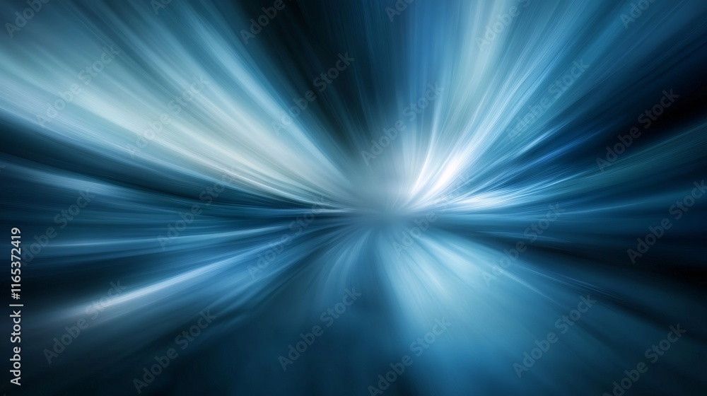Poster abstract blue light speed motion background generating radial blur effect