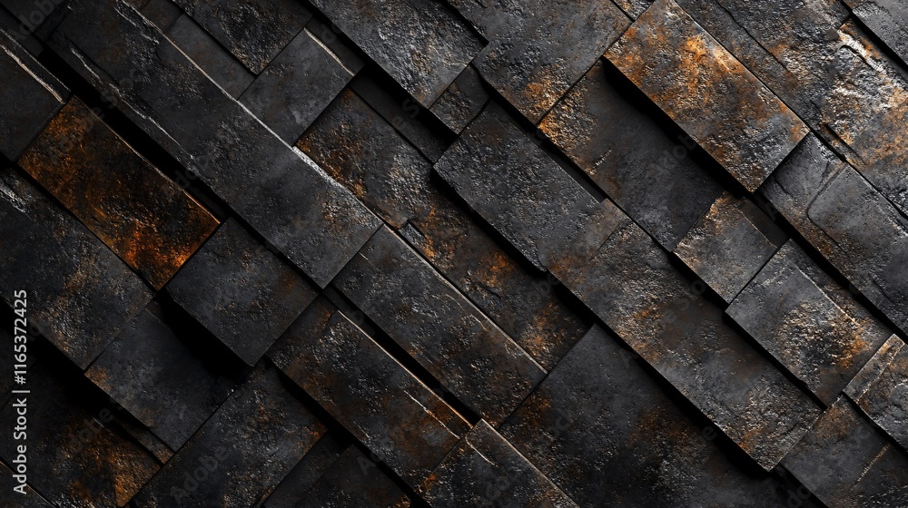 Poster rusty metal plates creating an abstract textured background