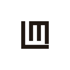 Letter L, w and m square geometric symbol simple logo vector