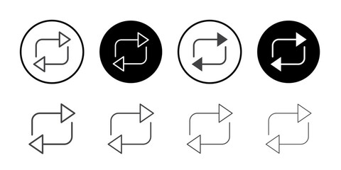 Repeat icon Thin outline art symbol