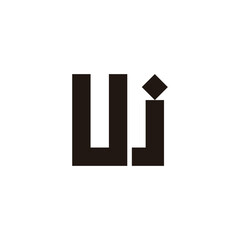 Letter U j square geometric symbol simple logo vector