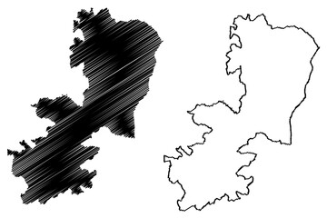 Catania province (Italy, Italian Republic, Sicily region) map vector illustration, scribble sketch Province of Catania map