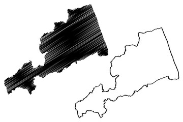 Naklejka premium Fermo province (Italy, Italian Republic, Marche or The Marches region) map vector illustration, scribble sketch Province of Fermo map