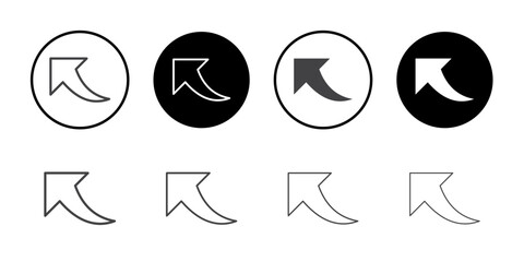 Upward icon Thin outline art symbol