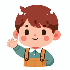 vector image of little boy waving