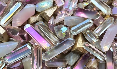 Soft pink and purple chrome opal, Generative AI 