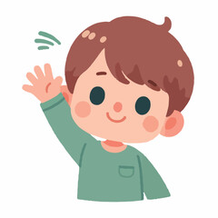vector image of little boy waving