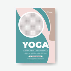 Yoga Studio a4 size vertical print Poster editable template, yoga and beauty spa salon print ready poster leaflet brochure cover design , modern Flyer for Advertisements