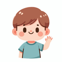 vector image of little boy waving