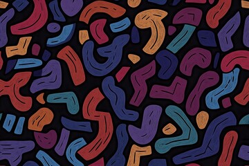 Fototapeta premium hand-drawn bold lines and shapes creating a modern abstract maze pattern 