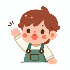 vector image of little boy waving